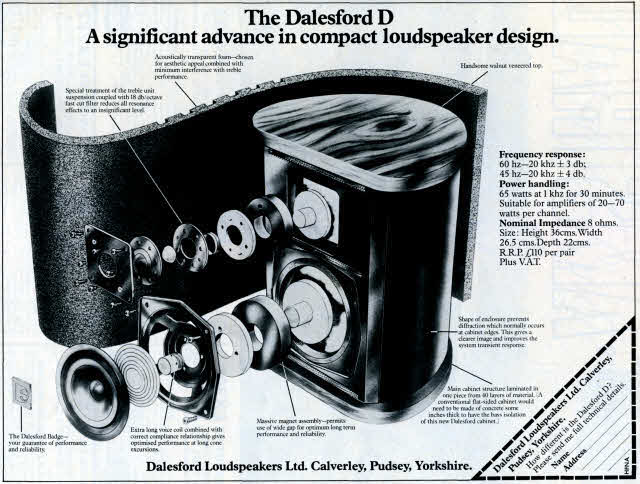 DalesFord D speaker HiFi News advert Nov 1978