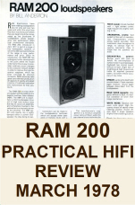 RAM 200 Practical Hifi Review 1978 RAM 200 Rev Button
